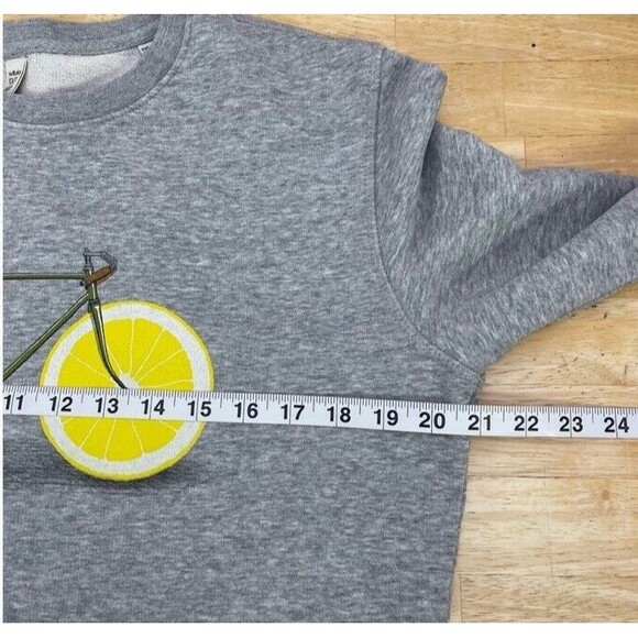 Wituka Zest Sweatshirt Organic Cotton Cycle Lemons Fair Trade Crew Minimalist S - Picture 8 of 10